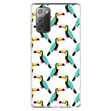 DistinctInk® Clear Shockproof Hybrid Case for Apple iPhone / Samsung Galaxy / Google Pixel - Summer Graphics - Toucan Pattern - Teal