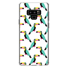DistinctInk® Clear Shockproof Hybrid Case for Apple iPhone / Samsung Galaxy / Google Pixel - Summer Graphics - Toucan Pattern - Teal