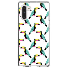 DistinctInk® Clear Shockproof Hybrid Case for Apple iPhone / Samsung Galaxy / Google Pixel - Summer Graphics - Toucan Pattern - Teal