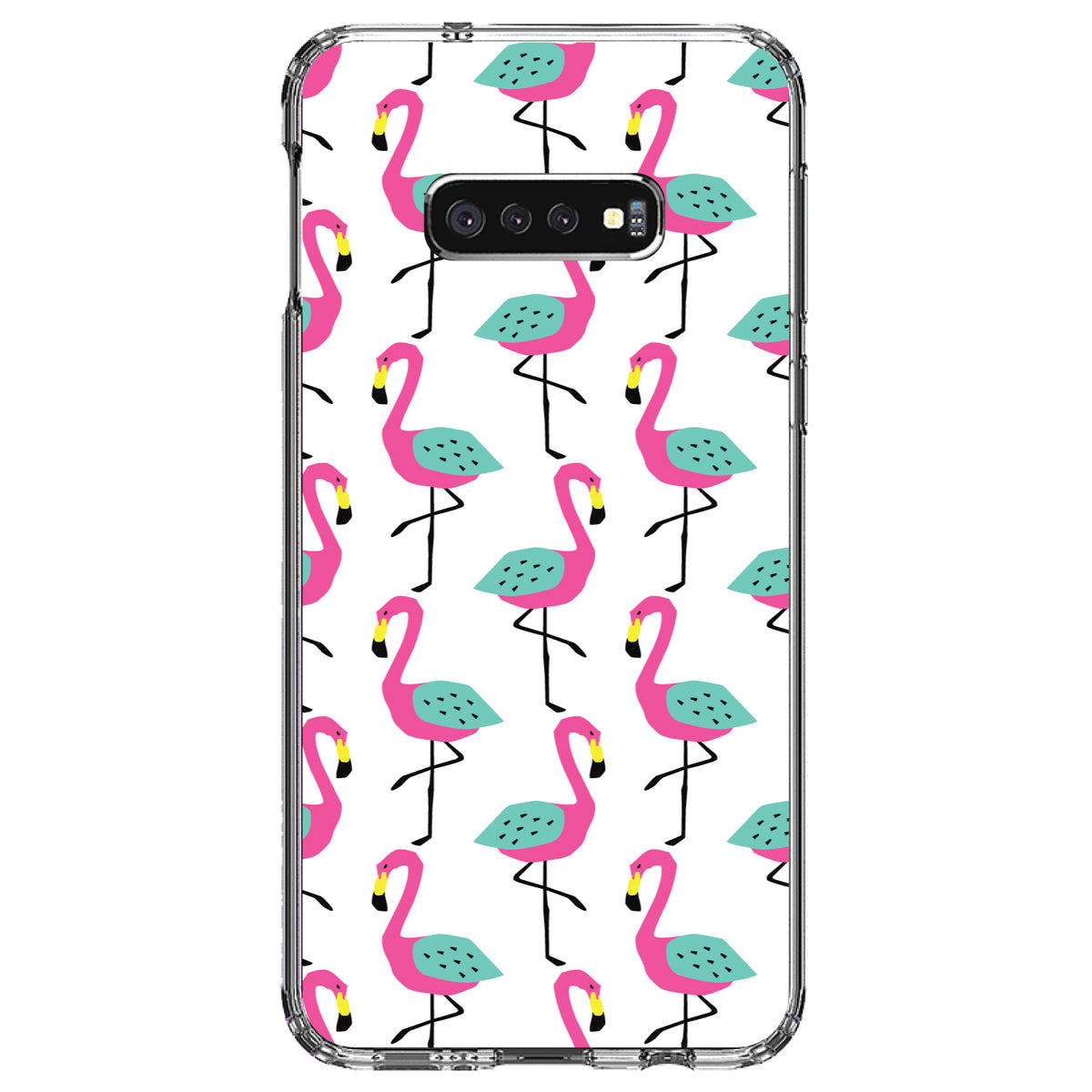 Summer Graphics, Flamingo Pattern, Pink Clear Shockproof iPhone Case, view 18