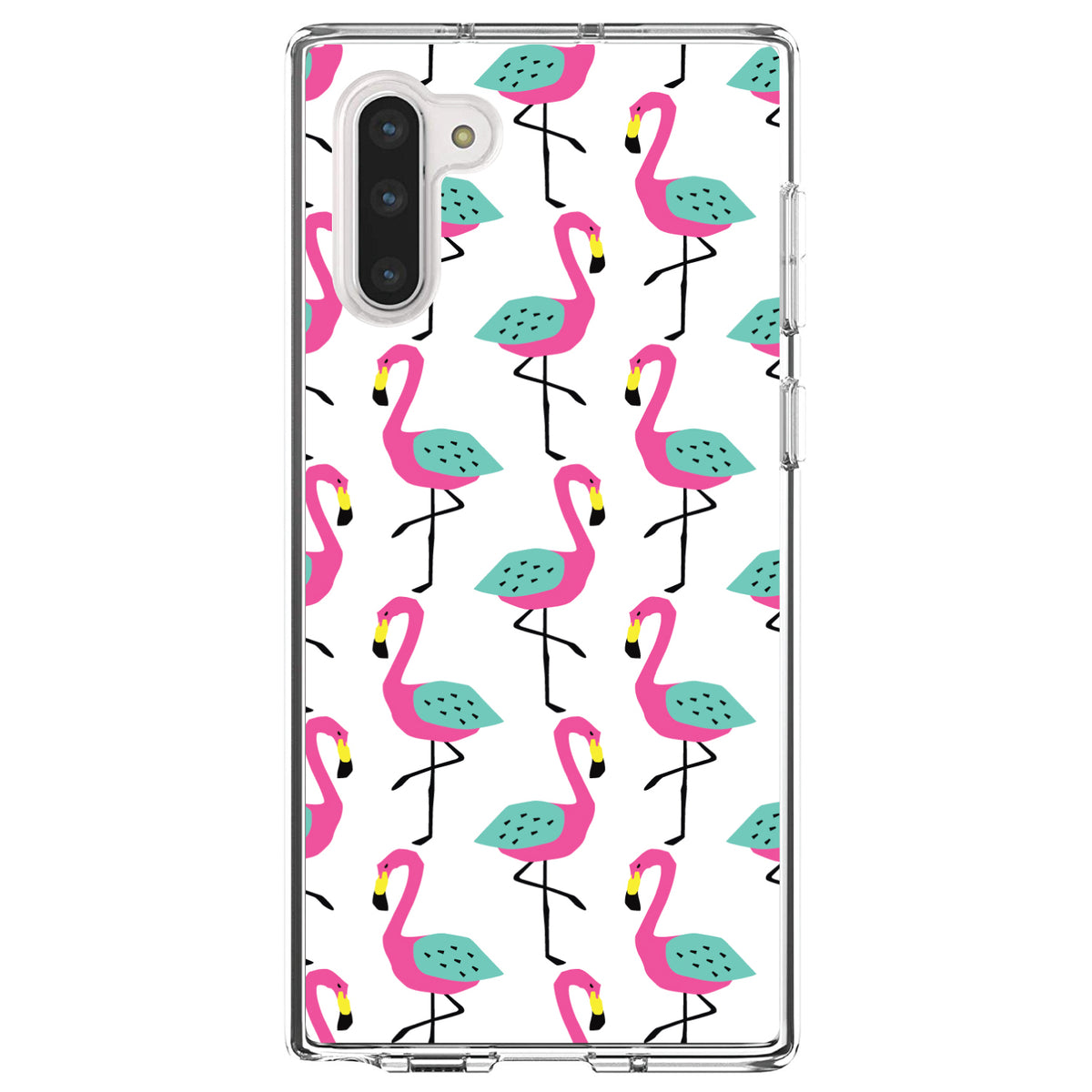 Summer Graphics, Flamingo Pattern, Pink Clear Shockproof iPhone Case, view 9