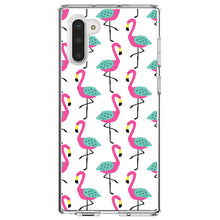 DistinctInk® Clear Shockproof Hybrid Case for Apple iPhone / Samsung Galaxy / Google Pixel - Summer Graphics - Flamingo Pattern - Pink