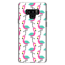 DistinctInk® Clear Shockproof Hybrid Case for Apple iPhone / Samsung Galaxy / Google Pixel - Summer Graphics - Flamingo Pattern - Pink