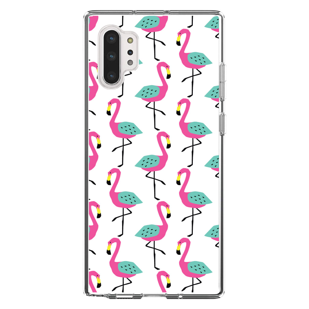Summer Graphics, Flamingo Pattern, Pink Clear Shockproof iPhone Case, view 10