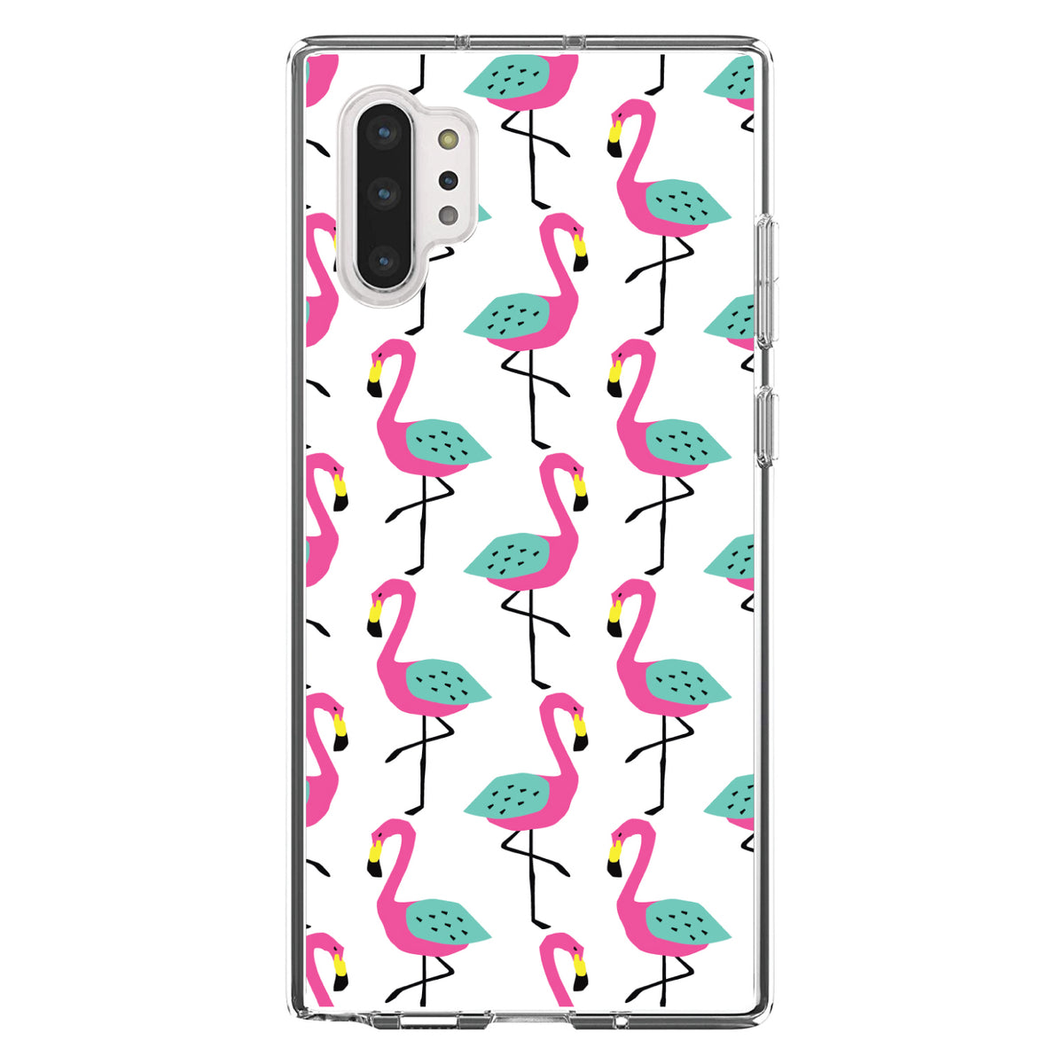 Summer Graphics, Flamingo Pattern, Pink Clear Shockproof iPhone Case, view 10
