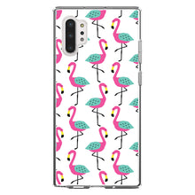 DistinctInk® Clear Shockproof Hybrid Case for Apple iPhone / Samsung Galaxy / Google Pixel - Summer Graphics - Flamingo Pattern - Pink