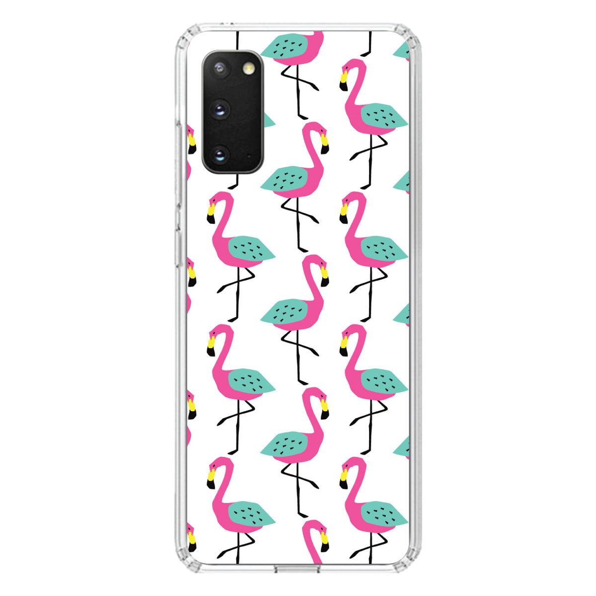 Summer Graphics, Flamingo Pattern, Pink Clear Shockproof iPhone Case, view 14