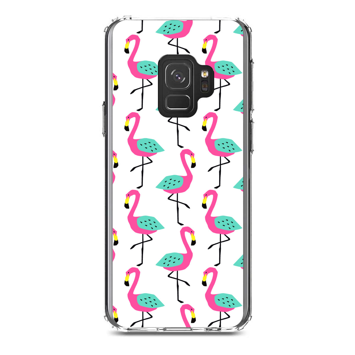 Summer Graphics, Flamingo Pattern, Pink Clear Shockproof iPhone Case, view 19