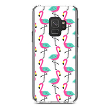 DistinctInk® Clear Shockproof Hybrid Case for Apple iPhone / Samsung Galaxy / Google Pixel - Summer Graphics - Flamingo Pattern - Pink