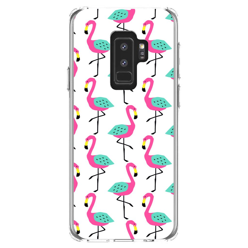 Summer Graphics, Flamingo Pattern, Pink Clear Shockproof iPhone Case, view 20