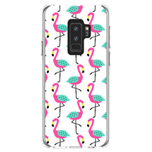 DistinctInk® Clear Shockproof Hybrid Case for Apple iPhone / Samsung Galaxy / Google Pixel - Summer Graphics - Flamingo Pattern - Pink