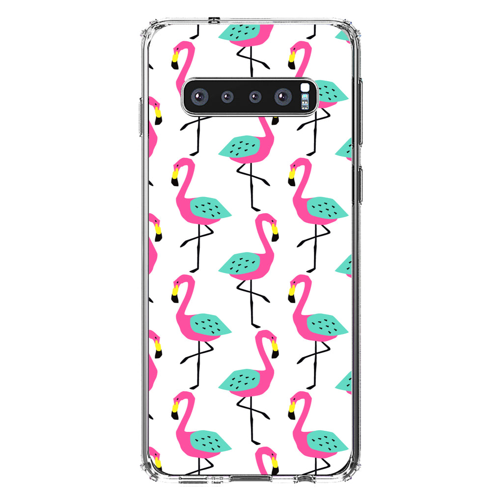 Summer Graphics, Flamingo Pattern, Pink Clear Shockproof iPhone Case, view 17