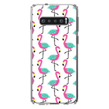 DistinctInk® Clear Shockproof Hybrid Case for Apple iPhone / Samsung Galaxy / Google Pixel - Summer Graphics - Flamingo Pattern - Pink