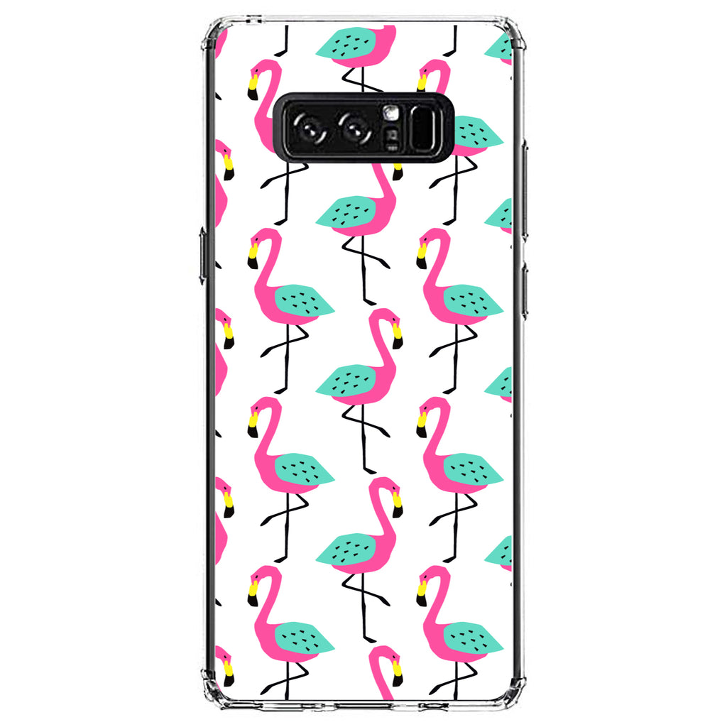 Summer Graphics, Flamingo Pattern, Pink Clear Shockproof iPhone Case, view 12