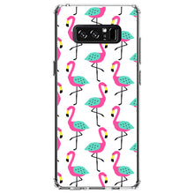 DistinctInk® Clear Shockproof Hybrid Case for Apple iPhone / Samsung Galaxy / Google Pixel - Summer Graphics - Flamingo Pattern - Pink