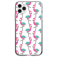 DistinctInk® Clear Shockproof Hybrid Case for Apple iPhone / Samsung Galaxy / Google Pixel - Summer Graphics - Flamingo Pattern - Pink
