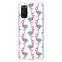 DistinctInk® Clear Shockproof Hybrid Case for Apple iPhone / Samsung Galaxy / Google Pixel - Summer Graphics - Flamingo Pattern - Pink
