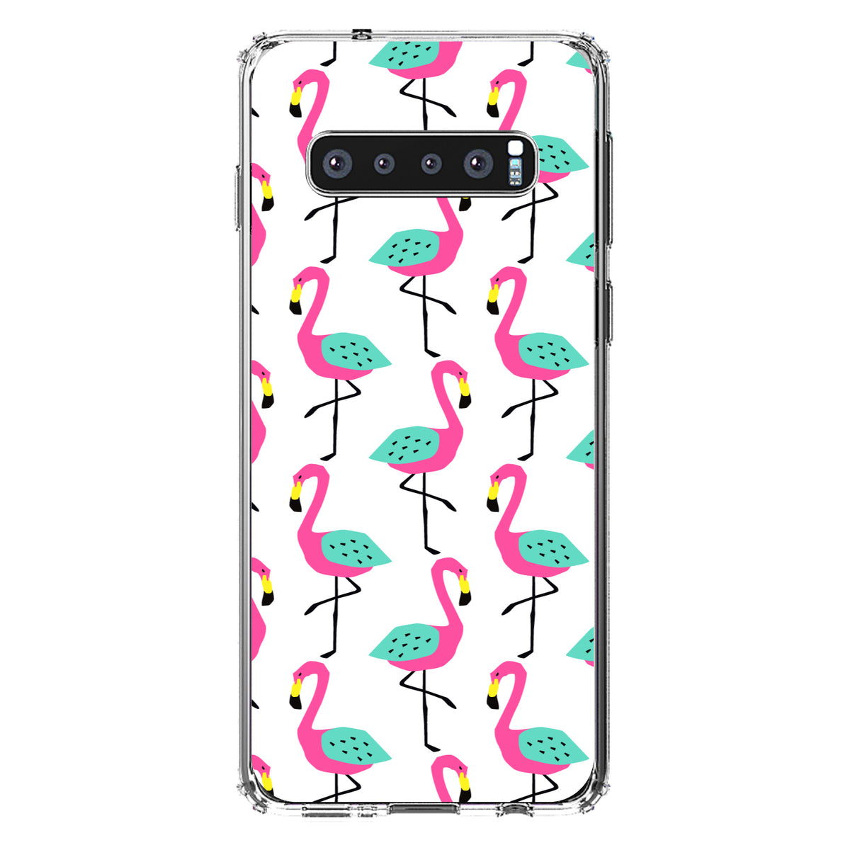 Summer Graphics, Flamingo Pattern, Pink Clear Shockproof iPhone Case, view 16