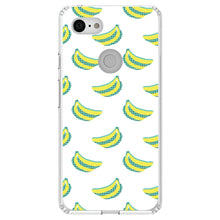 DistinctInk® Clear Shockproof Hybrid Case for Apple iPhone / Samsung Galaxy / Google Pixel - Summer Graphics - Banana Pattern - Yellow
