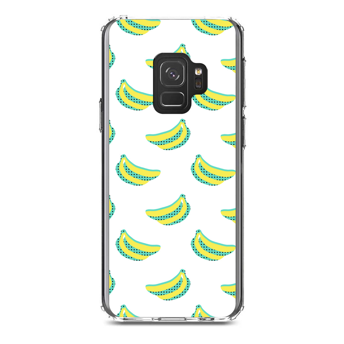 Summer Graphics, Banana Pattern, Yellow Clear Shockproof iPhone Case, view 19