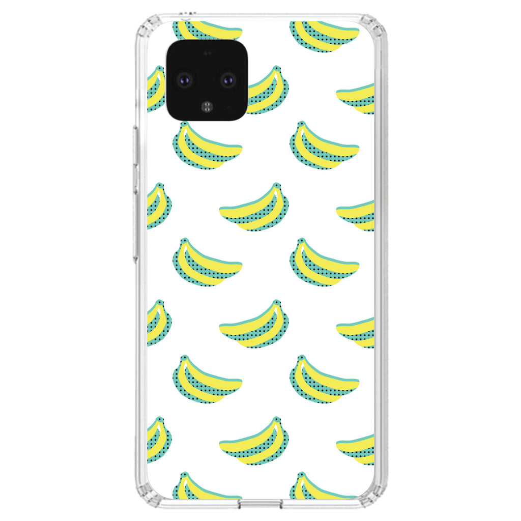 Summer Graphics, Banana Pattern, Yellow Clear Shockproof iPhone Case, view 24