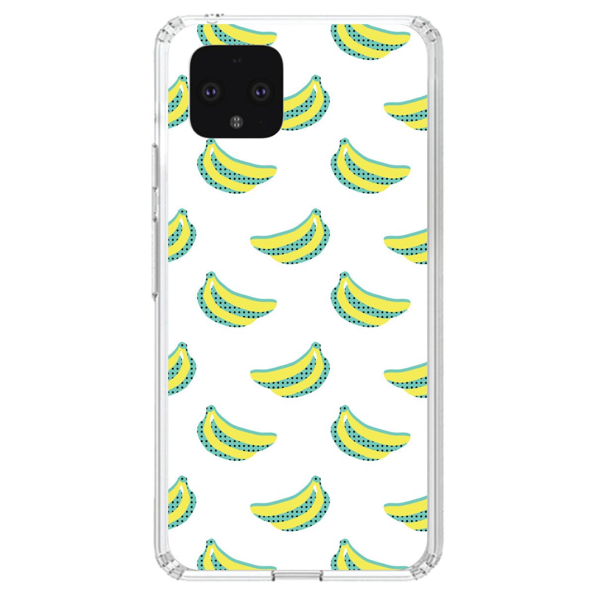 Summer Graphics, Banana Pattern, Yellow Clear Shockproof iPhone Case, view 24