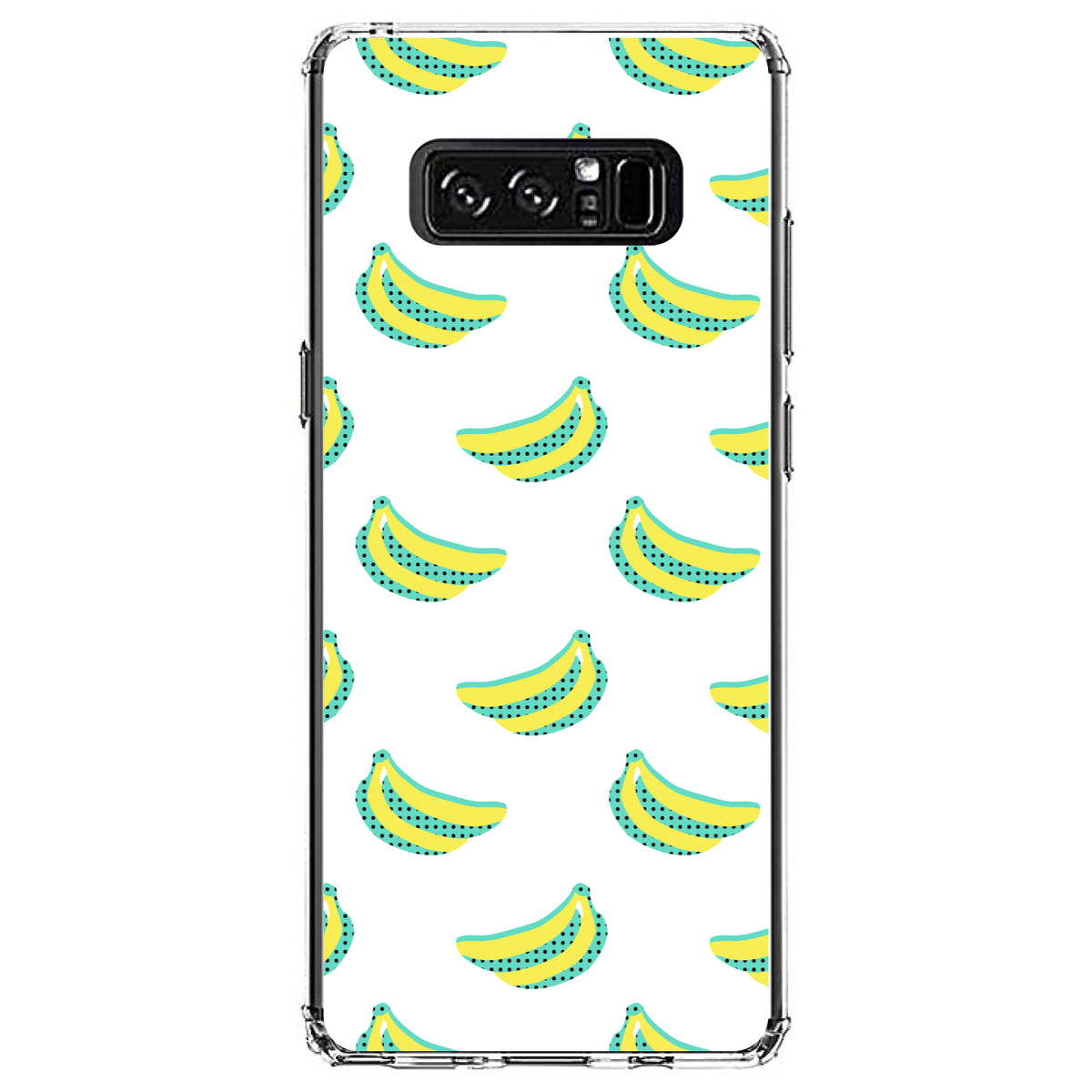 Summer Graphics, Banana Pattern, Yellow Clear Shockproof iPhone Case, view 12