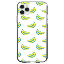 DistinctInk® Clear Shockproof Hybrid Case for Apple iPhone / Samsung Galaxy / Google Pixel - Summer Graphics - Banana Pattern - Yellow