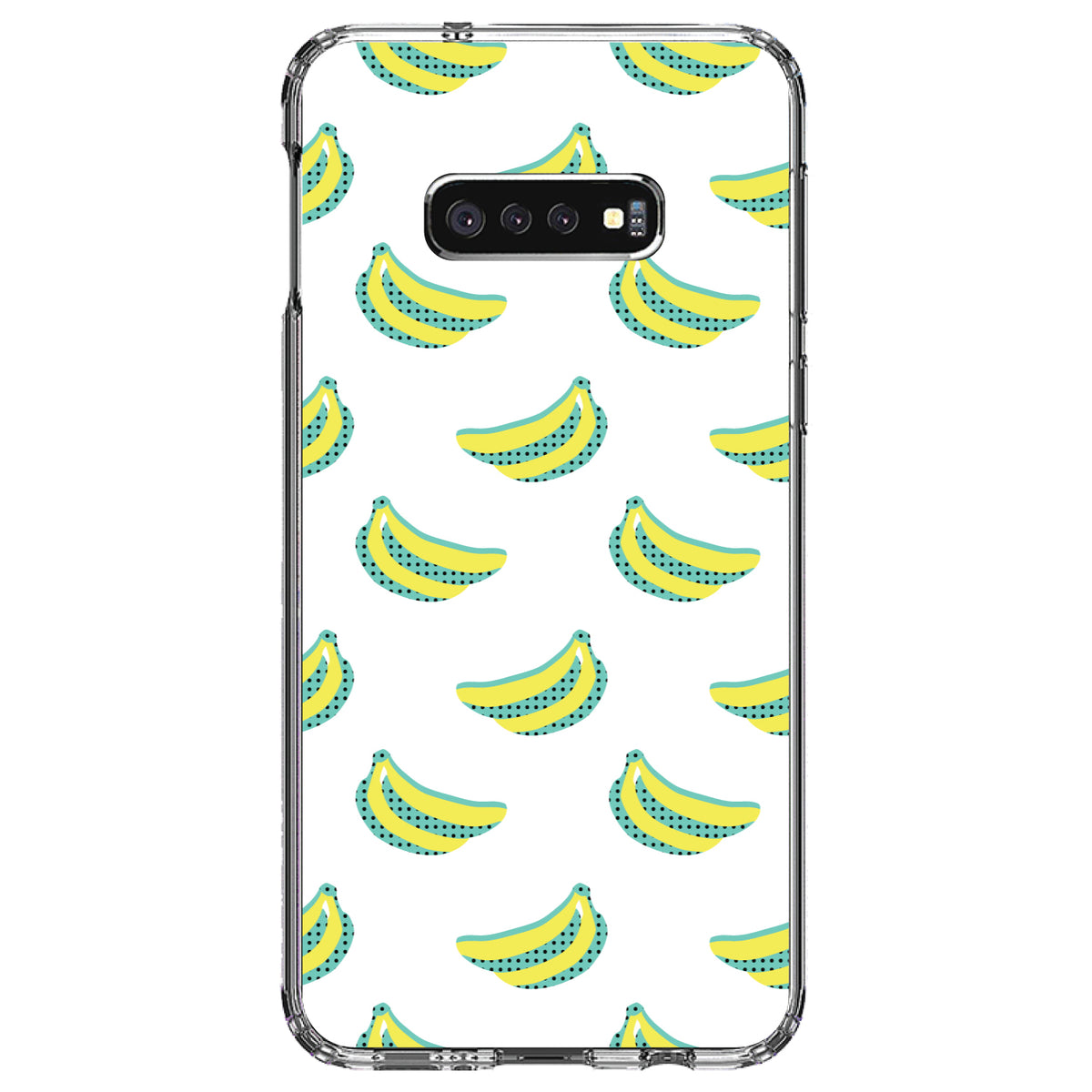 Summer Graphics, Banana Pattern, Yellow Clear Shockproof iPhone Case, view 18
