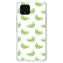 DistinctInk® Clear Shockproof Hybrid Case for Apple iPhone / Samsung Galaxy / Google Pixel - Summer Graphics - Banana Pattern - Yellow