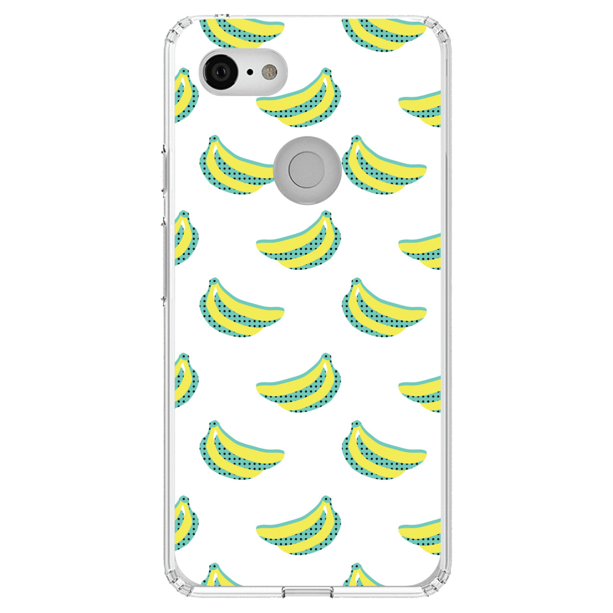 Summer Graphics, Banana Pattern, Yellow Clear Shockproof iPhone Case, view 22