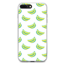 DistinctInk® Clear Shockproof Hybrid Case for Apple iPhone / Samsung Galaxy / Google Pixel - Summer Graphics - Banana Pattern - Yellow