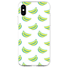 DistinctInk® Clear Shockproof Hybrid Case for Apple iPhone / Samsung Galaxy / Google Pixel - Summer Graphics - Banana Pattern - Yellow