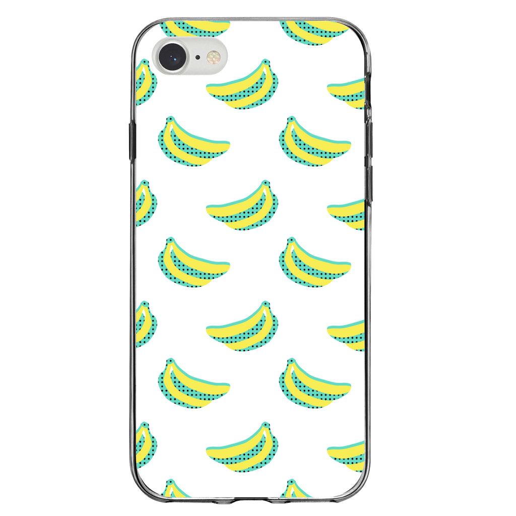 Summer Graphics, Banana Pattern, Yellow Clear Shockproof iPhone Case, view 5