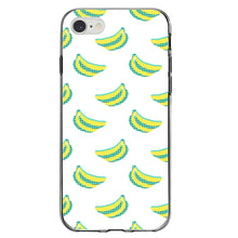DistinctInk® Clear Shockproof Hybrid Case for Apple iPhone / Samsung Galaxy / Google Pixel - Summer Graphics - Banana Pattern - Yellow