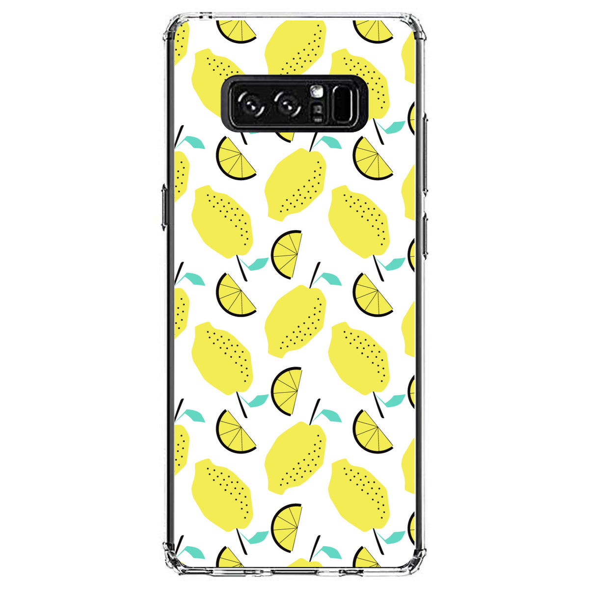 Summer Graphics, Lemon Pattern, Lemonade Clear Shockproof iPhone Case, view 12