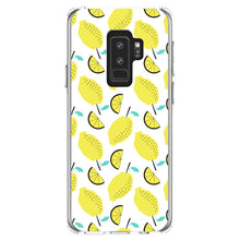 DistinctInk® Clear Shockproof Hybrid Case for Apple iPhone / Samsung Galaxy / Google Pixel - Summer Graphics - Lemon Pattern - Lemonade