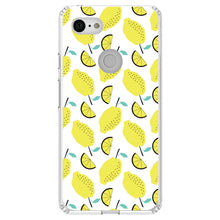 DistinctInk® Clear Shockproof Hybrid Case for Apple iPhone / Samsung Galaxy / Google Pixel - Summer Graphics - Lemon Pattern - Lemonade