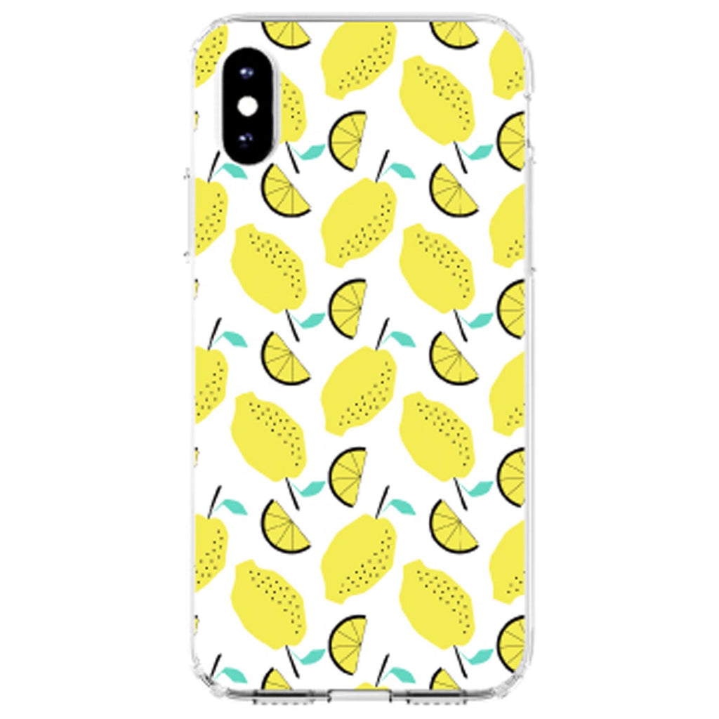 Summer Graphics, Lemon Pattern, Lemonade Clear Shockproof iPhone Case, view 2