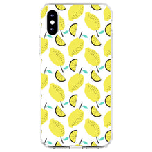 DistinctInk® Clear Shockproof Hybrid Case for Apple iPhone / Samsung Galaxy / Google Pixel - Summer Graphics - Lemon Pattern - Lemonade