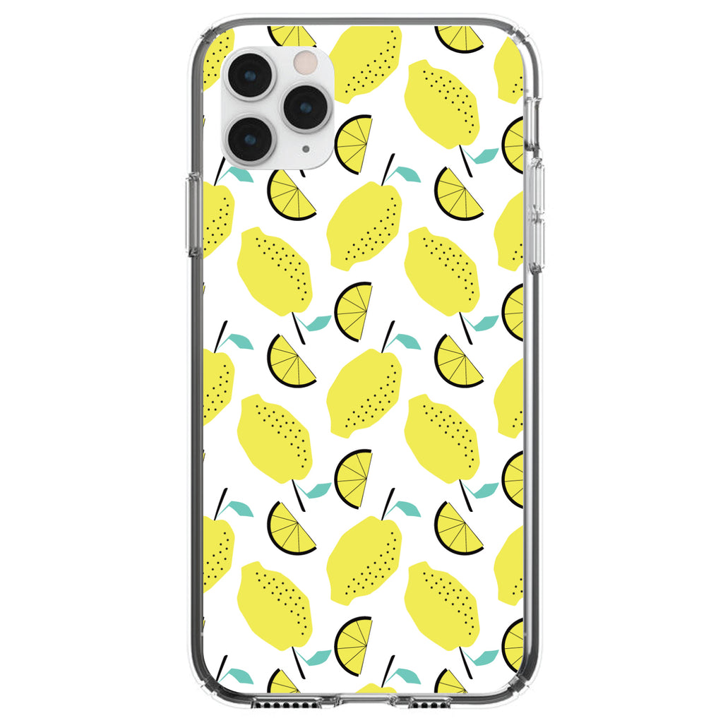 Summer Graphics, Lemon Pattern, Lemonade Clear Shockproof iPhone Case