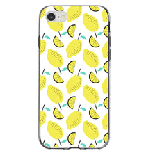 DistinctInk® Clear Shockproof Hybrid Case for Apple iPhone / Samsung Galaxy / Google Pixel - Summer Graphics - Lemon Pattern - Lemonade