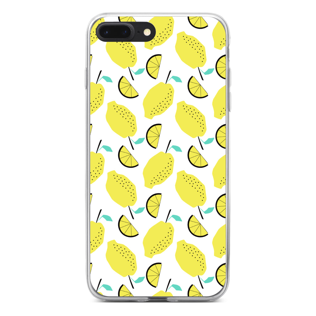 Summer Graphics, Lemon Pattern, Lemonade Clear Shockproof iPhone Case, view 6