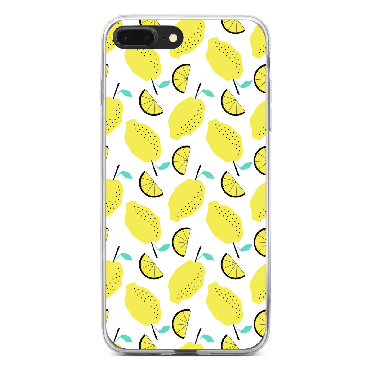 Summer Graphics, Lemon Pattern, Lemonade Clear Shockproof iPhone Case, view 6