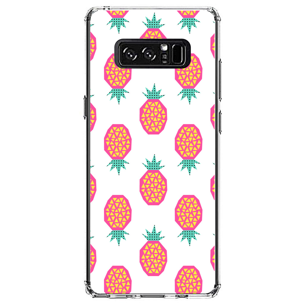 Summer Graphics, Pineapple Pattern, Pink Clear Shockproof iPhone Case, view 12