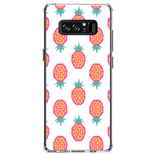 DistinctInk® Clear Shockproof Hybrid Case for Apple iPhone / Samsung Galaxy / Google Pixel - Summer Graphics - Pineapple Pattern - Pink