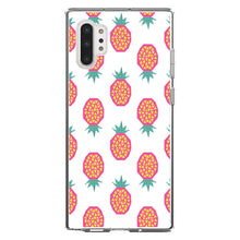 DistinctInk® Clear Shockproof Hybrid Case for Apple iPhone / Samsung Galaxy / Google Pixel - Summer Graphics - Pineapple Pattern - Pink