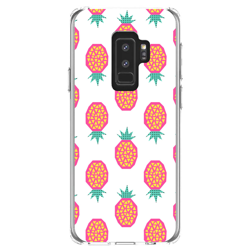 Summer Graphics, Pineapple Pattern, Pink Clear Shockproof iPhone Case, view 20