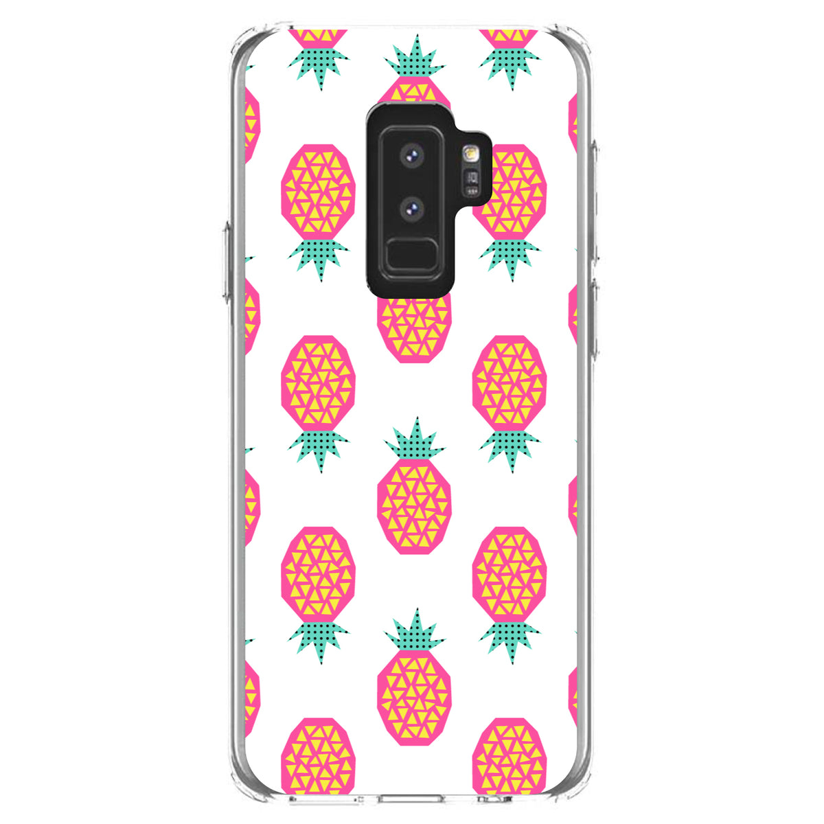 Summer Graphics, Pineapple Pattern, Pink Clear Shockproof iPhone Case, view 20