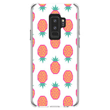 DistinctInk® Clear Shockproof Hybrid Case for Apple iPhone / Samsung Galaxy / Google Pixel - Summer Graphics - Pineapple Pattern - Pink